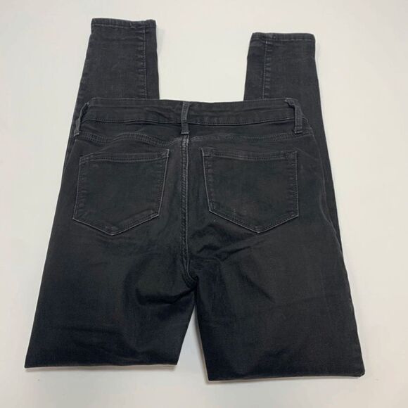Old Navy Women's Jeans Rockstar Skinny Mid-Rise Slim Fit Black Dark Wash Size 4R - Picture 3 of 8